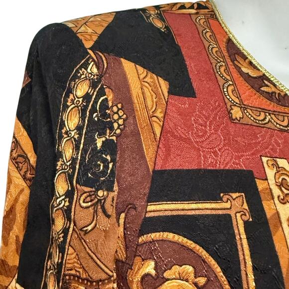 Vintage 80s Orange Rust Cropped Blazer Structured Jacket Shoulder Pads Size M - Picture 4 of 10